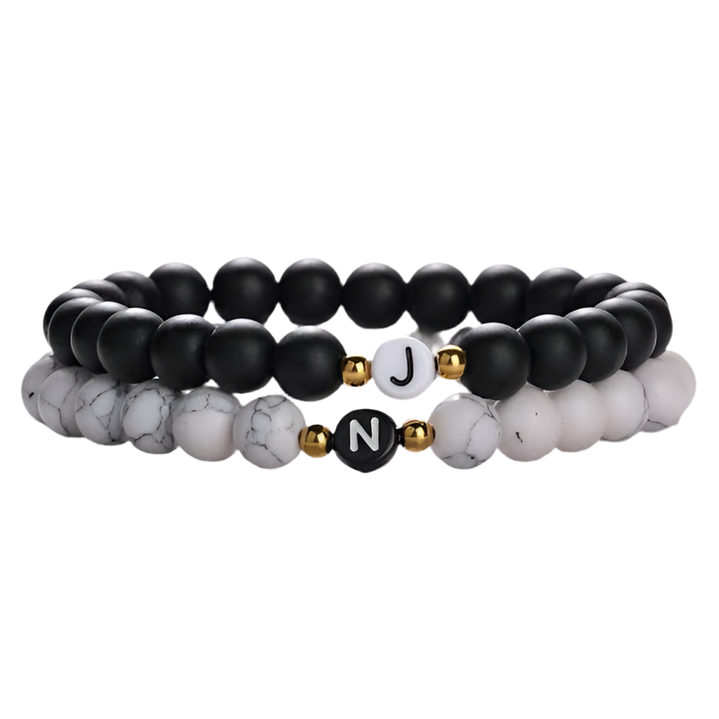 Black / white stone bracelet