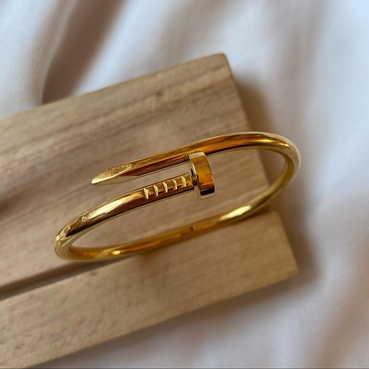 Golden nail stainless bracelet