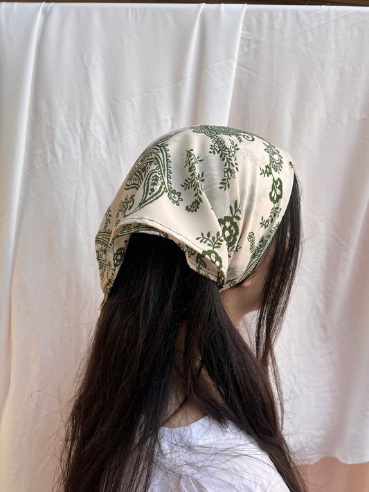 Green and white Bandanna