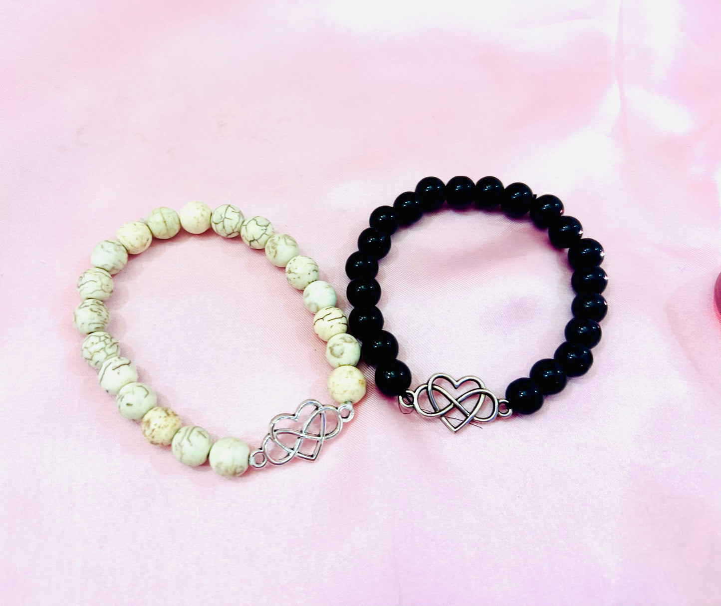 Infinity heart pair bracelets