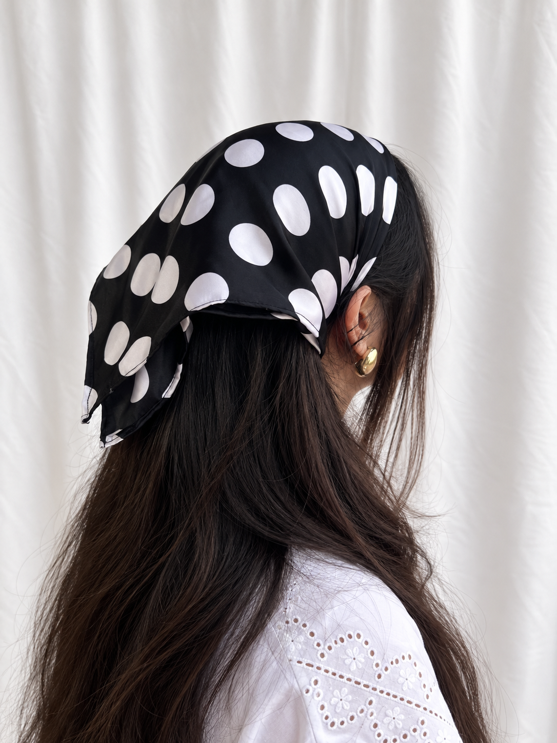 B/w polka dot Bandanna
