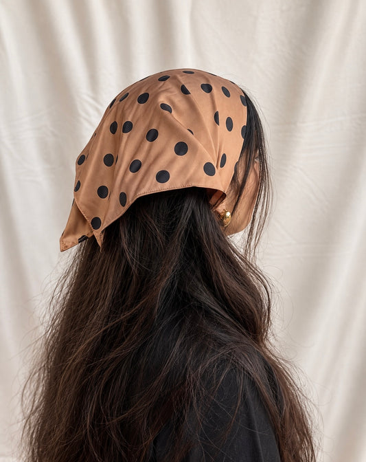 Brown polka dot bandana
