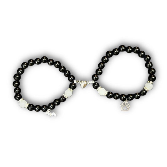New Batman and cat women black stone bracelets