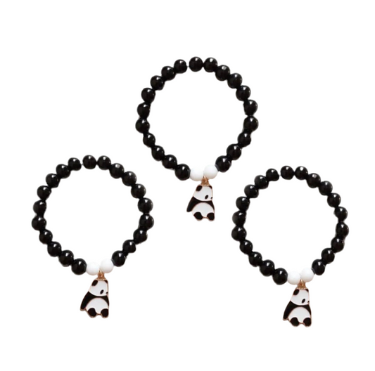 Cute trio panda stone bracelet