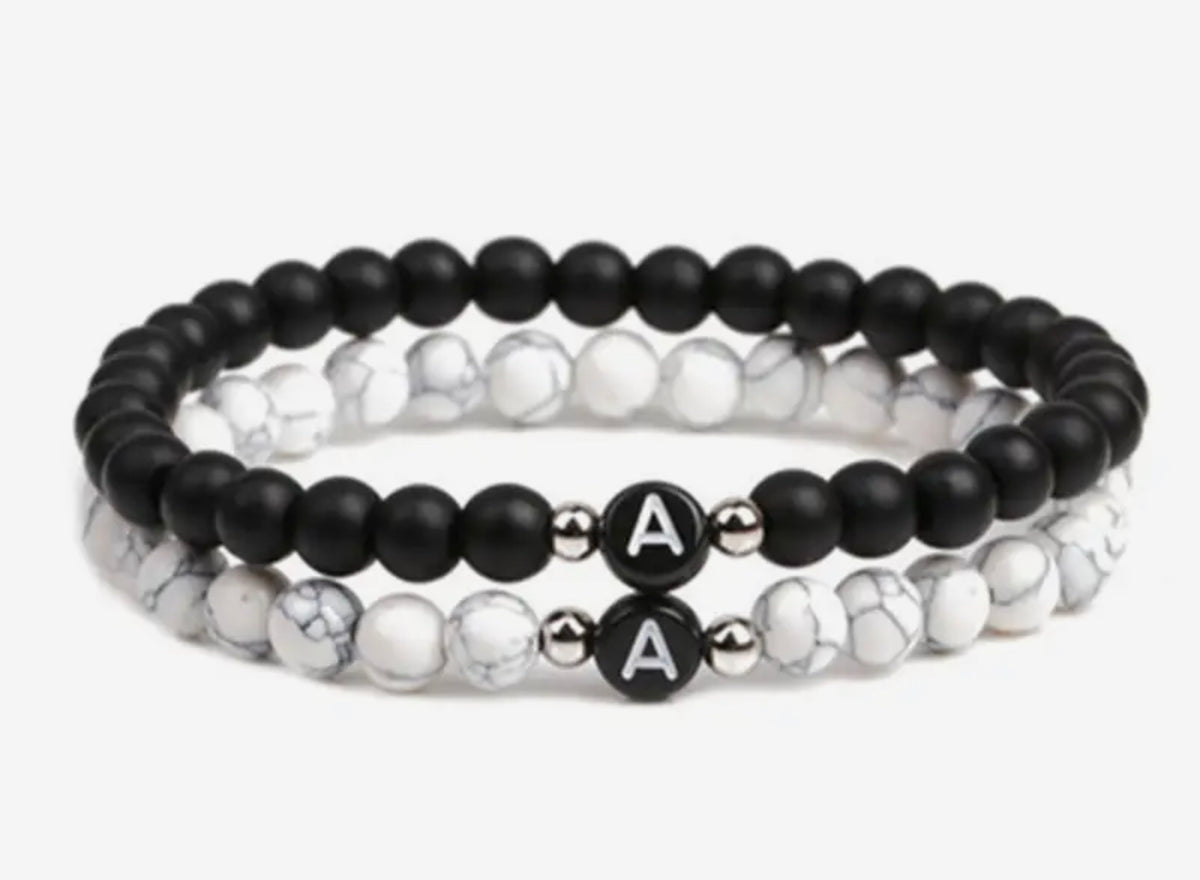 Black / white stone bracelet