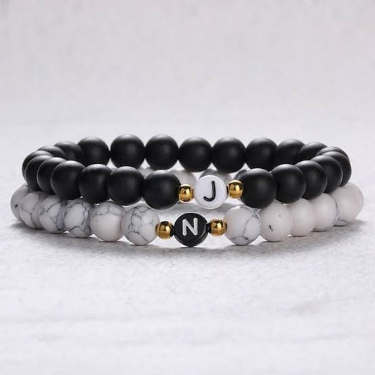 Black / white stone bracelet