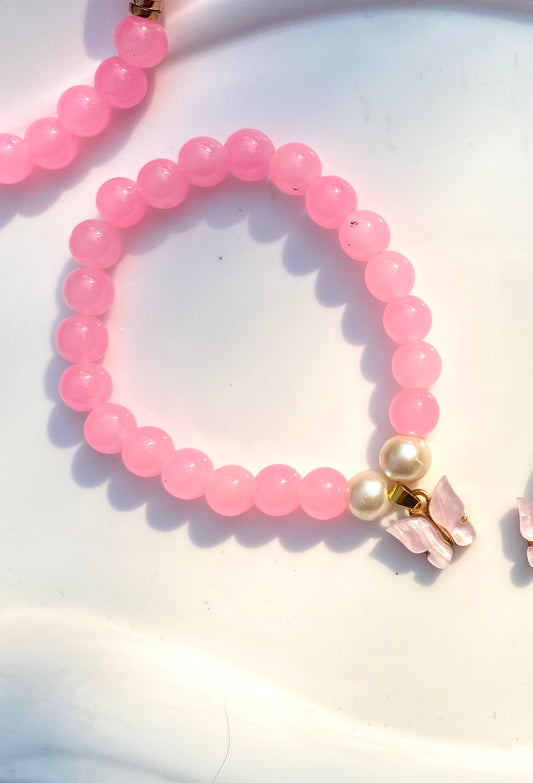 Pink butterfly bracelet