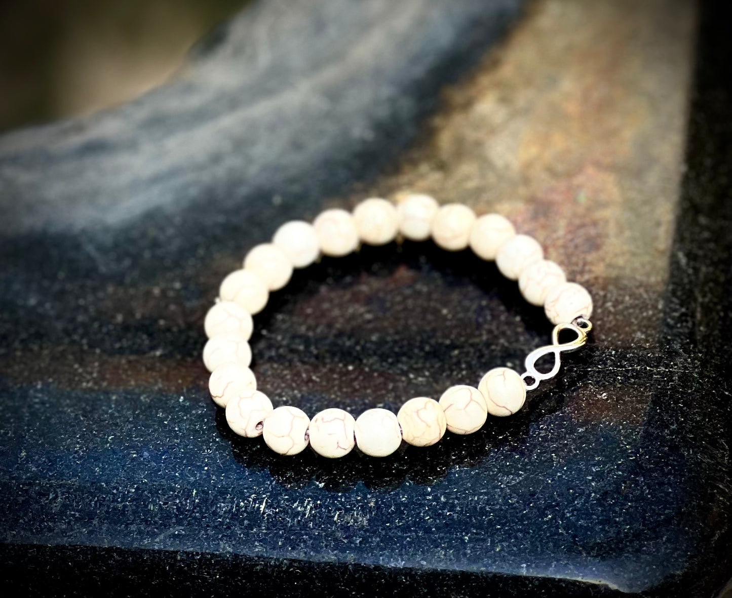 White stone infinity bracelet